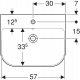 Geberit Smyle Umywalka, B60cm, H16.5cm, T48cm, z przelewem, z otworem na baterię 4