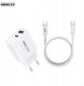 ŁAD SIEC REMAX CABLE SET 20W RP-U120 USB/USB-C + KABEL USB-C/USB-C WHITE 1