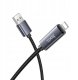 Kabel USB A do Lightning Hoco 2,4A z wyświetlaczem 1 m X112 czarny 1