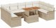 vidaXL Zestaw sof ogrodowych 10-częściowy z poduszkami Beżowy Polirattan, Zestaw sof ogrodowych na 2 osoby z miejscem do przechowywania i poduszkami Beżowy Polirattan 2