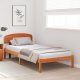 vidaXL Rama łóżka z zagłówkiem w woskowanym brązie 90x200 cm z litego drewna sosnowego 3