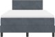 vidaXL Łóżko Box Spring z materacem, Ciemnoszare, 120x200 cm, Aksamit 1