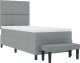 vidaXL łóżko z poprzeczką z materacem i ławeczką jasnoszare 100x200 cm tkanina 2