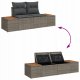 Zestaw 11-częściowy sof ogrodowych z poduszkami Szary Polirattan Akacja, 2-osobowa sofa ogrodowa z miejscem na przechowywanie i poduszkami Szary Polirattan, Zestaw jadalny ogrodowy 3-częściowy z poduszkami Szary Polirattan Akacja 12