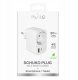Ładowarka Puro 20W Power Delivery z wtyczką i gniazdem Schuko 1x USB-C + 1x USB-A - biała 2