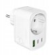 Ładowarka Puro 30W Power Delivery z wtyczką i gniazdem Schuko 2x USB-C + 1x USB-A - biała 1