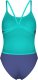 Damski Strój Kąpielowy Women's Swimsuit Lace Back Solid  dress blues rozmiar 34 2