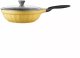 BUYDEEM Aluminiowa patelnia z nieprzywierającą powłoką i szklaną pokrywką 30 cm, model CP102, kolor Mellow Yellow 1