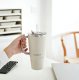 BUYDEEM Kubek termiczny ze słomką 700 ml, model DS57, kolor Oat White 1