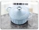 BUYDEEM Emaliowane naczynie żeliwne 2,9L, model CP521, kolor White Blue 7