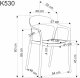 Krzesło K530 białe/beżowe z tworzywa PVC HALMAR 13