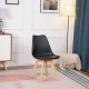 Komplet 4 krzeseł do salonu jadalni z poduszką ekoskóra Czarne ModernHome EDUKAMP 8