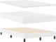 Łóżko box spring z materacem białym małe podwójne z sztucznej skóry, Wezgłowie prosty design czysta biel 100 cm sztuczna skóra 2