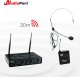 Zestaw mikrofonów bezprzewodowych UHF 2x nagłowny bodypack krawatowy Audioport SU-750BP one size 37