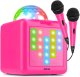 Głośnik bluetooth karaoke z półkulą LED 15W BT 2 mikrofony Fenton różowy one size 13