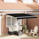 vidaXL Ręczna markiza chowana z LED w kolorze czarnym 300x250 cm, Tkanina zamienna do markizy na stelaż 3x2.5 m w kolorze czarnym 1