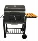 Duży Grill węglowy żeliwny ruszt 113,5x50x107 cm ogrodowy z drewnianą półką 1