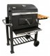 Duży Grill węglowy żeliwny ruszt 113,5x50x107 cm ogrodowy z drewnianą półką 3