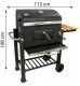 Duży Grill węglowy żeliwny ruszt 113,5x50x107 cm ogrodowy z drewnianą półką 4