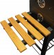 Duży Grill węglowy żeliwny ruszt 113,5x50x107 cm ogrodowy z drewnianą półką 7