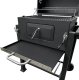 Duży Grill węglowy żeliwny ruszt 113,5x50x107 cm ogrodowy z drewnianą półką 8