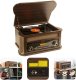 Gramofon Memphis Fenton BT CD DAB+ FM USB brązowy one size 1