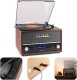 Gramofon retro Frisco Audizio z radiem DAB brązowy one size 1