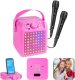 Głośnik Karaoke LED 2x mikrofon KAR50P Fenton różowy one size 1
