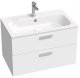Stone washbasin Ravak Chrome Slim 80x49 cm, glossy white, XJG01180001 2