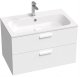 Stone washbasin Ravak Chrome Slim 80x49 cm, glossy white, XJG01180001 3
