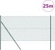 vidaXL Ogrodzenie z siatki z 13 słupami 1.4x25 m z ocynkowanej stali zielonej 1