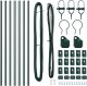 vidaXL Słupki ogrodzeniowe 7 sztuk Zielony 32 mm 120 cm Stal ocynkowana 1