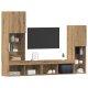 vidaXL Szafka TV z lampami LED Dąb rzemieślniczy 40.5x30x102 cm, Szafki TV z lampami LED 2 szt Dąb rzemieślniczy 80x30x30 cm 1