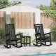 vidaXL Fotele bujane 2 szt. Czarny 70x92x107,5 cm HDPE, Fotel bujany Czarny 70x92x108 cm HDPE 1