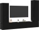 vidaXL Zestaw szafek RTV 4-częściowy do montażu na ścianie z czarnego dębu z drewna System zarządzania produktami 2