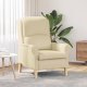 vidaXL Nowoczesny fotel Kremowy Tkanina i drewno Średni Kremowy fotel 1