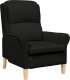 vidaXL Nowoczesny fotel Czarny Poliester, drewno Standardowy fotel 1