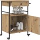 vidaXL Wózek kuchenny Dąb rzemieślniczy 56x43x89,5 cm 1