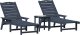 vidaXL Zestaw leżaków ogrodowych 3 części granatowy HDPE, leżak granatowy 53x162x98.5 cm HDPE, stolik boczny granatowy 38x38x46 cm HDPE (3335855) 2