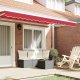 vidaXL Markiza falbanka 3,5 m Czerwona 3,3x0,2 m 2
