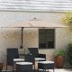 vidaXL Parasol Taupe Poliester Duży Składany Parasol ogrodowy 1