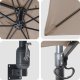 vidaXL Parasol Taupe Poliester Duży Składany Parasol ogrodowy 5