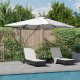 vidaXL Parasol wysięgnikowy z LED Beżowy 352x251x265 cm Aluminium 1