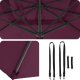 vidaXL Parasol Wysięgnikowy Czerwony Bordeaux Poliester, Stal Duży (42003349) 7