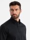 Klasyczna koszula męska SLIM FIT z satynowej tkaniny  czarna V4 OM-SHOS-0176 M 2