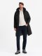 Pikowana długa męska kurtka z odpinanym kapturem  czarna V1 OM-JALJ-0190 M 4