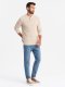 Męskie jeansowe spodnie CARROT FIT z delikatnymi przetarciami  niebieskie V1 OM-PADP-0162 XL 2