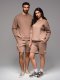 Dresowy zestaw dla par UNISEX bluza + szorty - brązowy V16 Z108 M/L 1