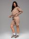 Dresowy zestaw dla par UNISEX bluza + szorty - brązowy V16 Z108 M/L 3