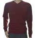 Sweter męski w szpic serek z wełny wełniany niegryzący XL bordo 1703 1